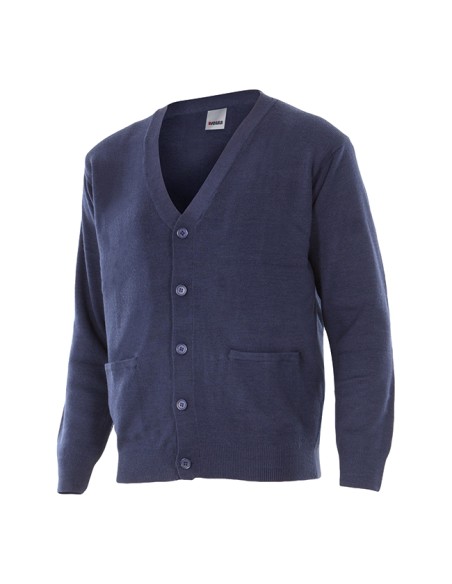 CHAQUETA CABALLERO PUNTO FINO. AZUL MARINO TALLA S-3XL